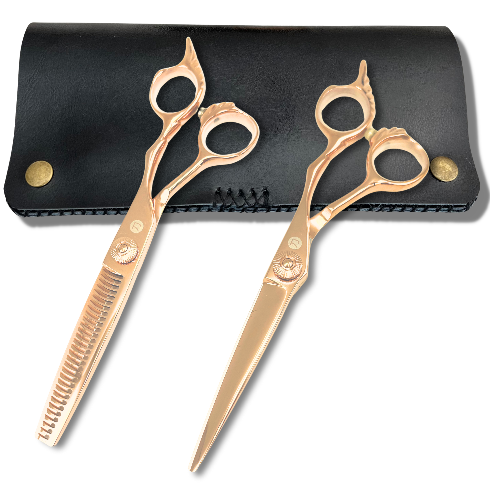 Gold Saki Tsuru Hairdressing Shears Set (Hair Cutting and Thinning Shears)