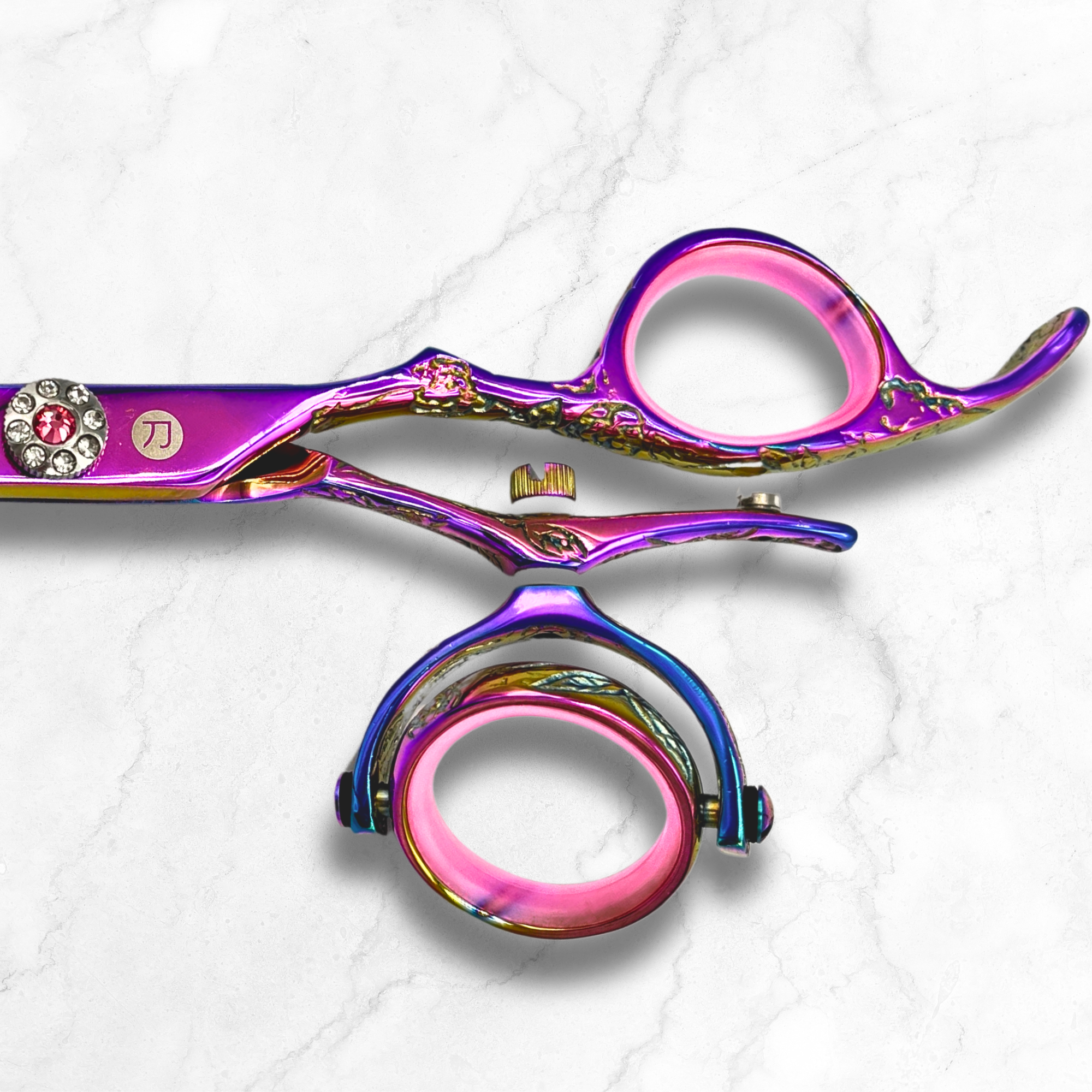 Set di forbici per capelli rosa Kohana (forbici per tagliare e sfoltire i capelli)