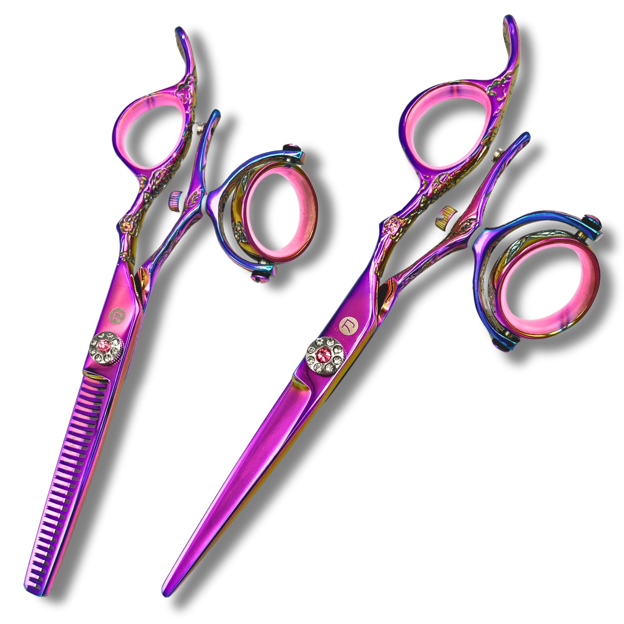 Swivel Kohana Pink Hair Shears Set (Hair Cutting and Thinning Shears)