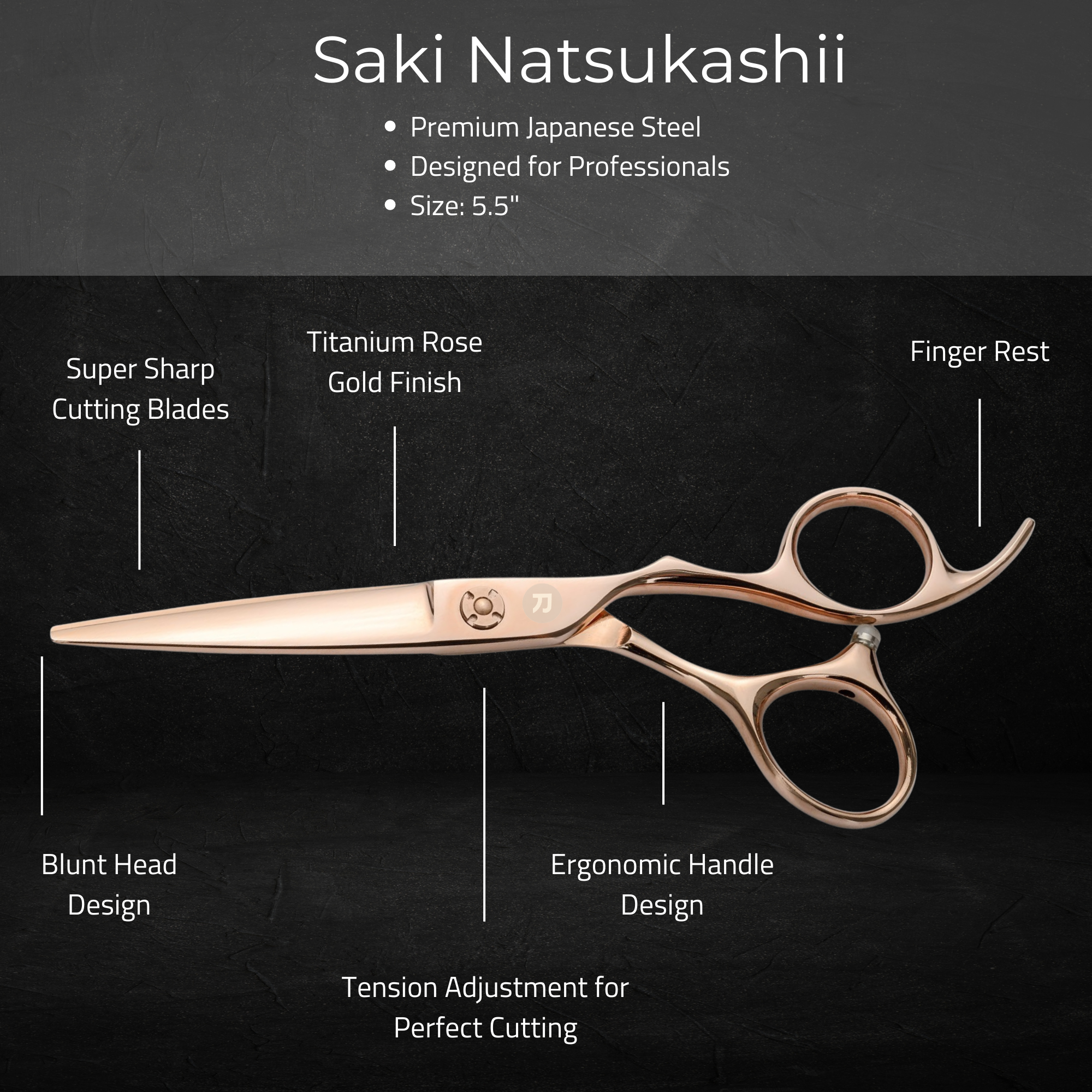 Natsukashii Rose Gold Hair Cutting Shears/Scissors